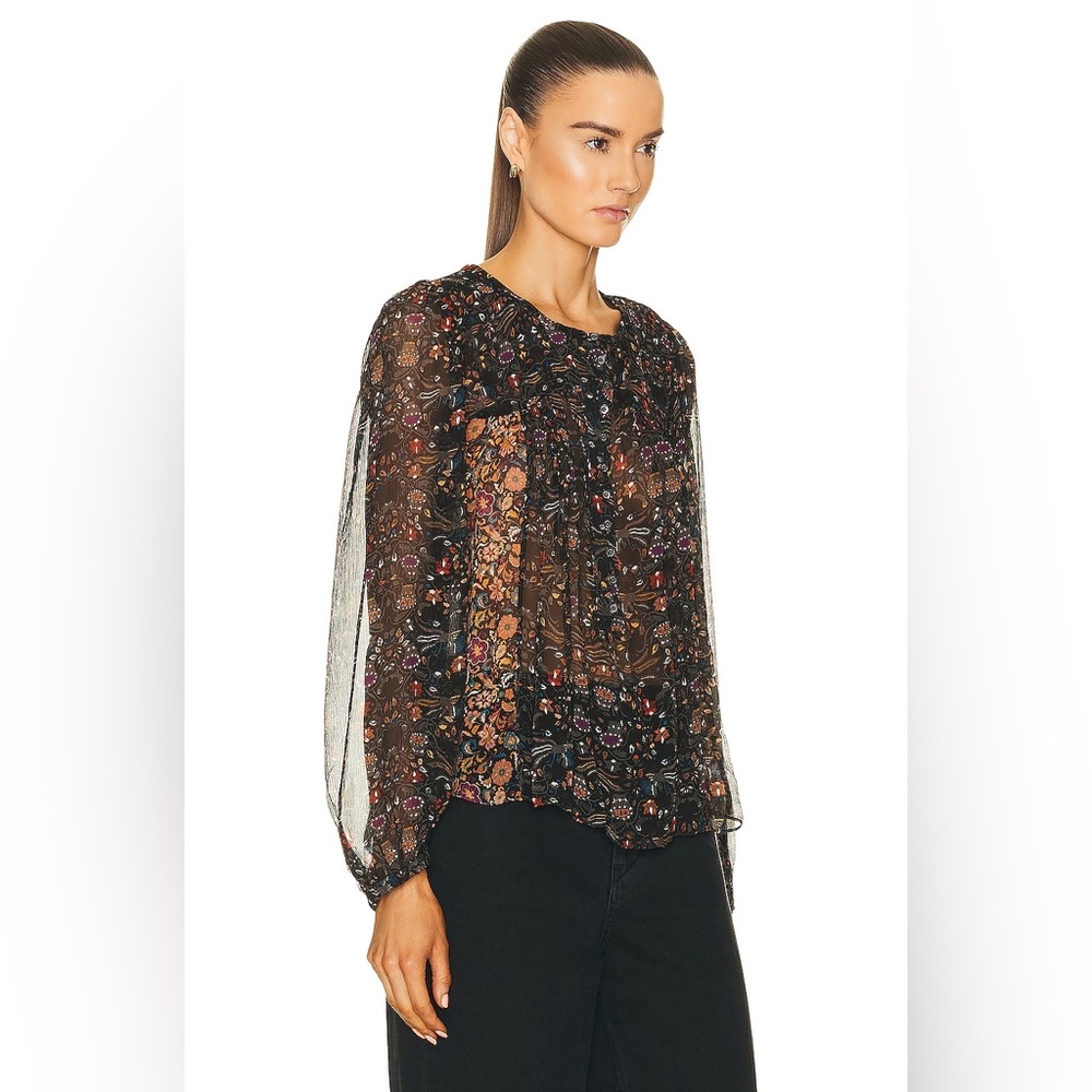 Black AMETISSAE Lurex Silk Top  ISABEL MARANT - Size 36 - Picture 2 of 15